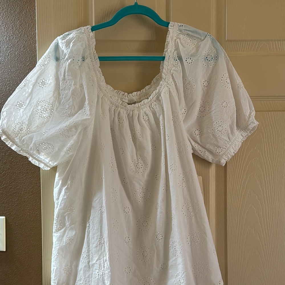 White Eyelet Women's Top